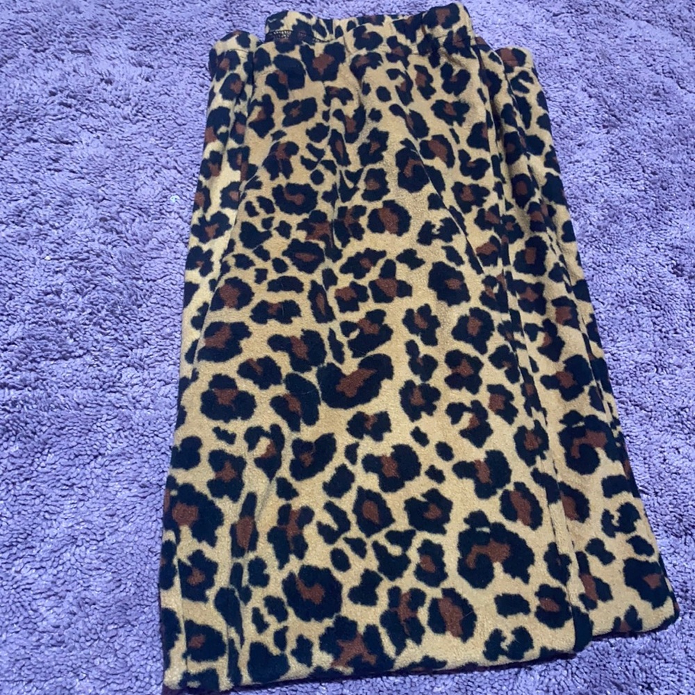 Fuzzy cheetah pajama pant